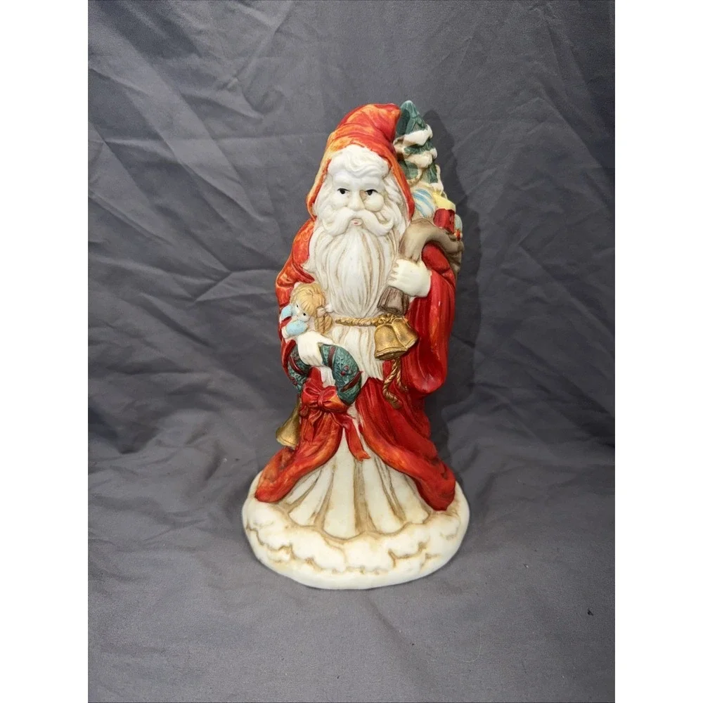 Porcelain Santa Clause‎ Musical Figurine Music Box Holiday Christmas Decor